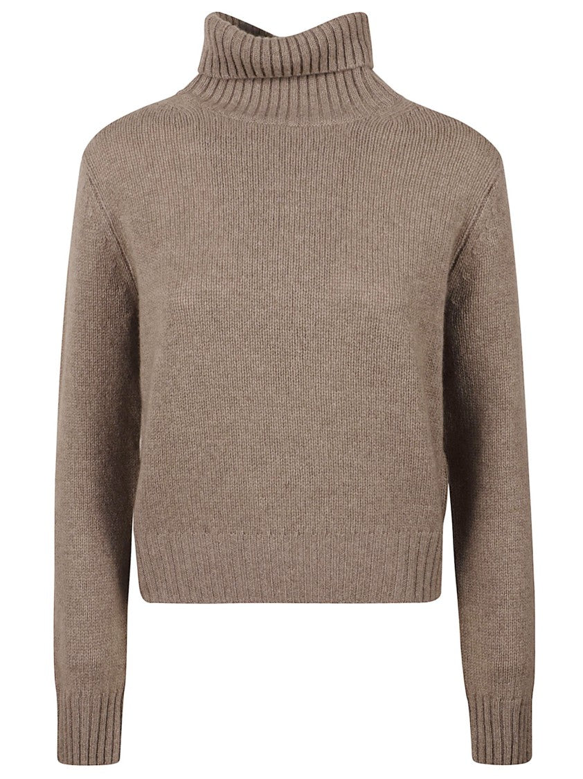 Be You Ribbed High Neck Cropped Knit Sweater