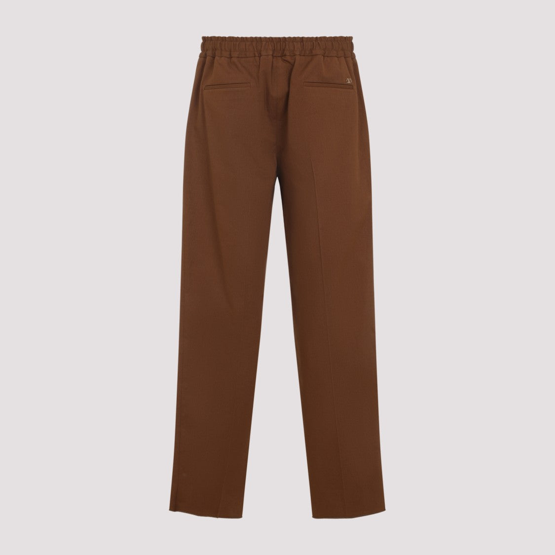 Valentino Straight-Leg Brown Trousers With Adjustable Drawstring