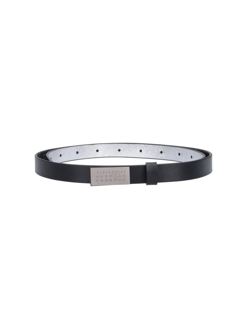 Mm6 By Maison Margiela Adjustable Black Calf Leather Belt