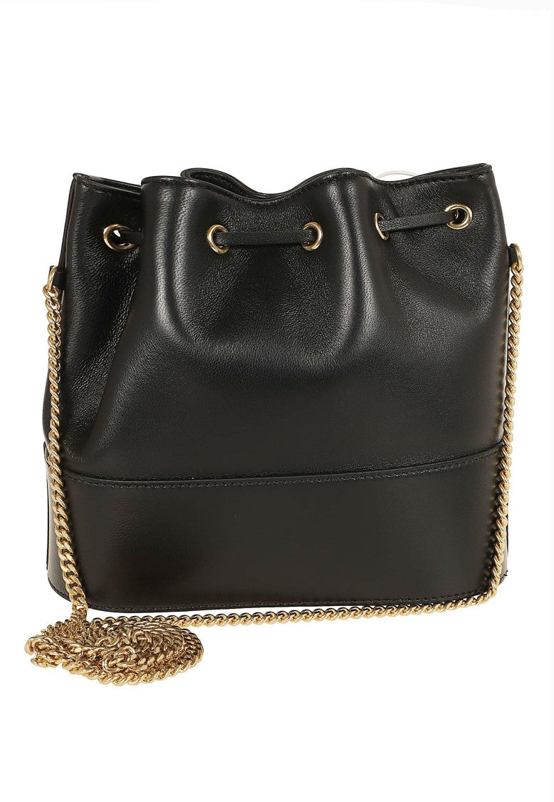 Valentino Garavani Black Vlogo Signature Mini Nappa Leather Bucket Bag