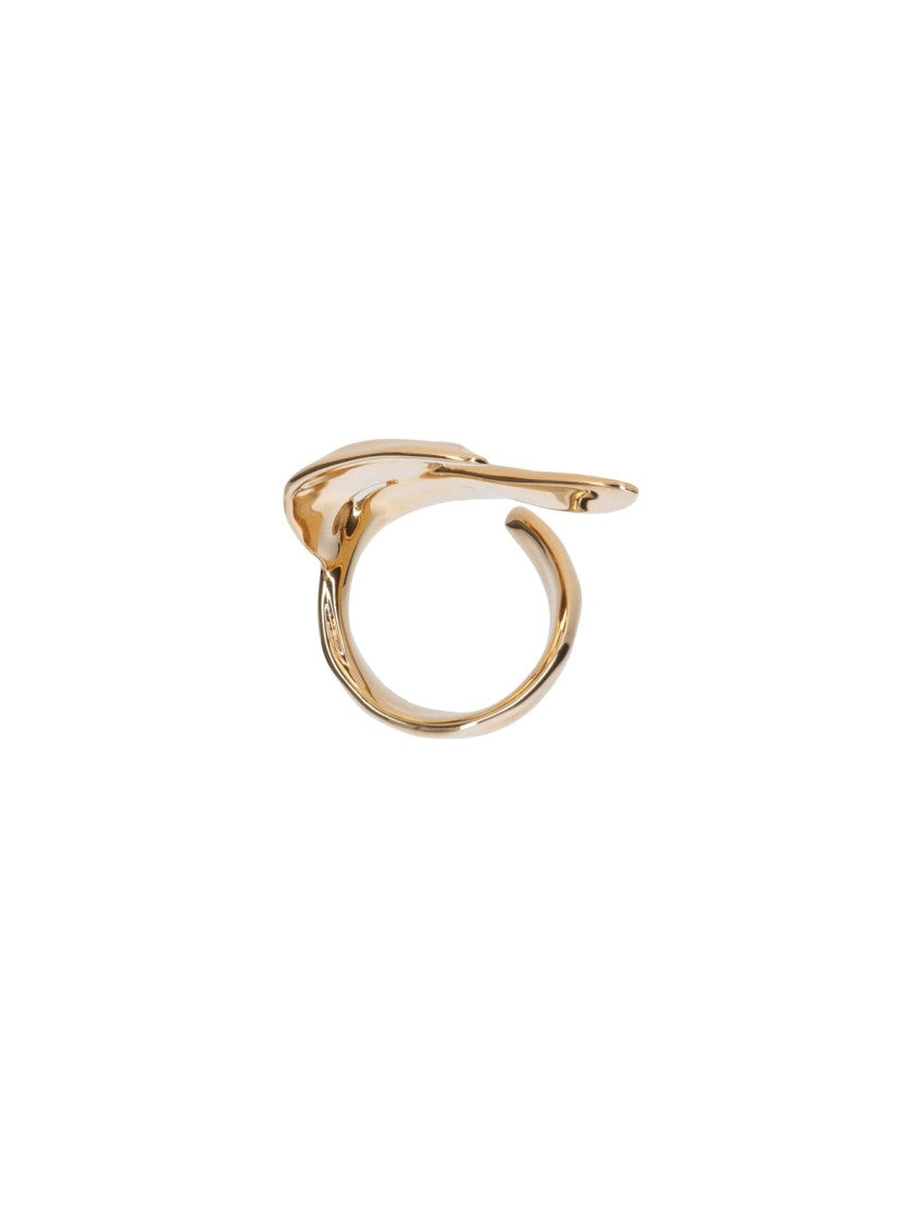 Balenciaga Sculptural Gold-Tone Ring With Abstract Petal Design