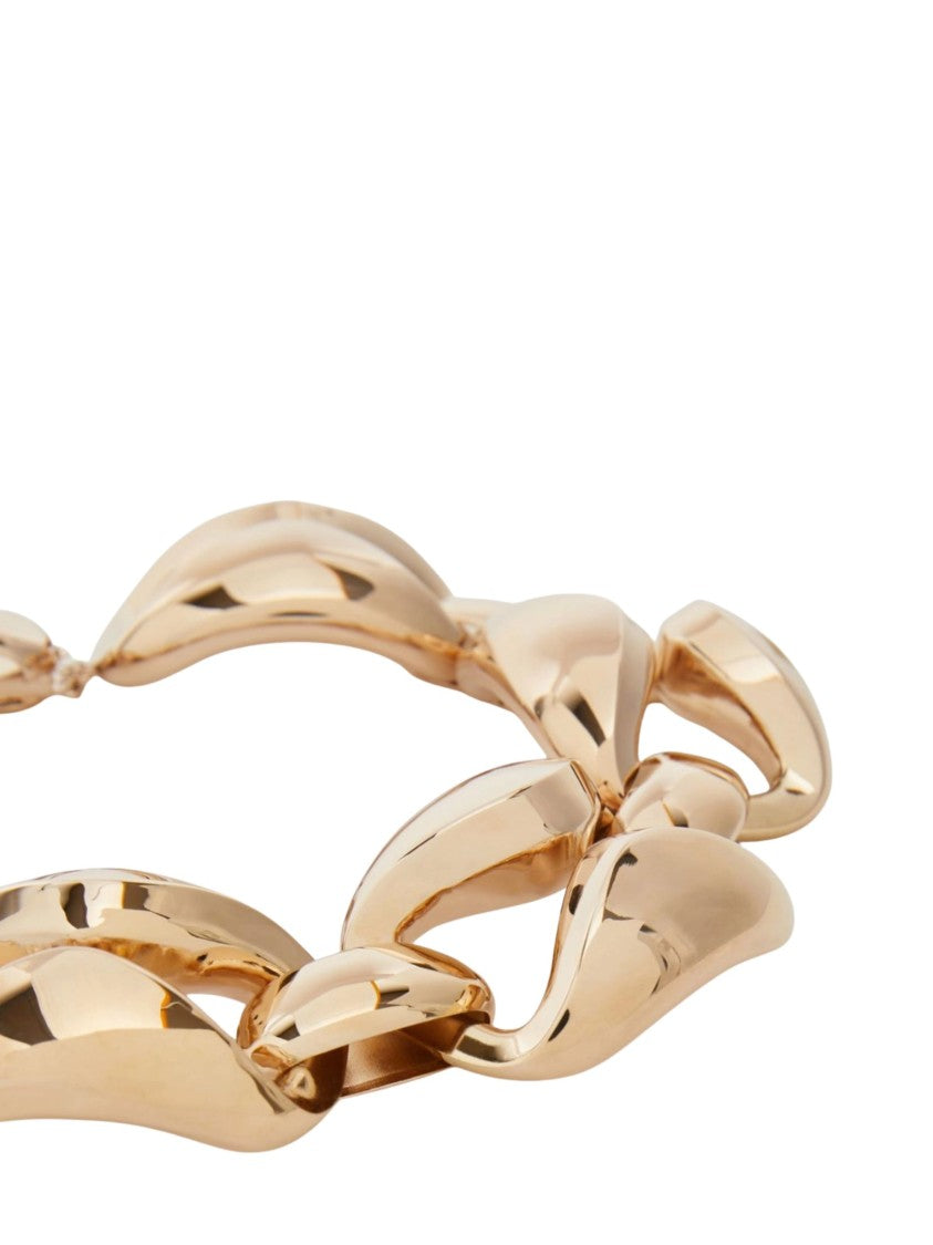 Max Mara Gold Bold Design Metal Necklace