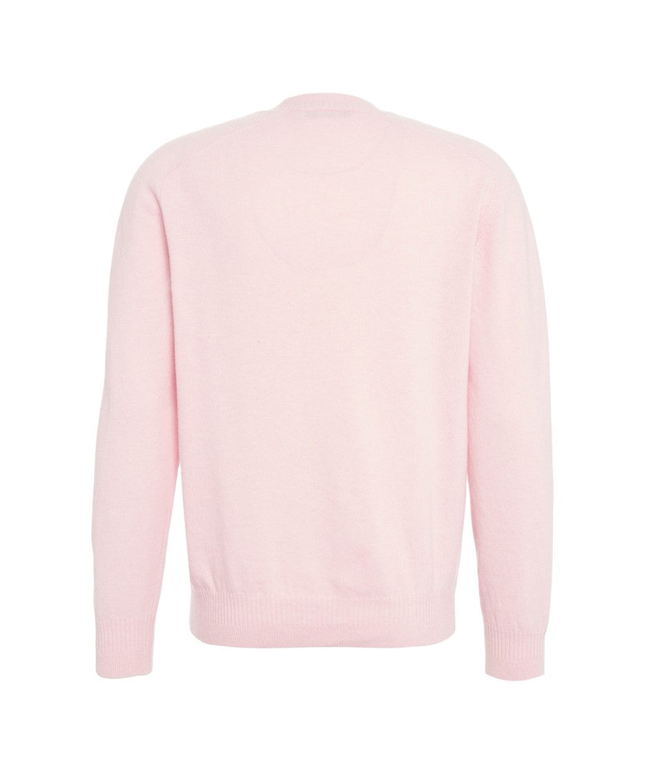 Grifoni Light Pink Crew Neck Wool Sweater