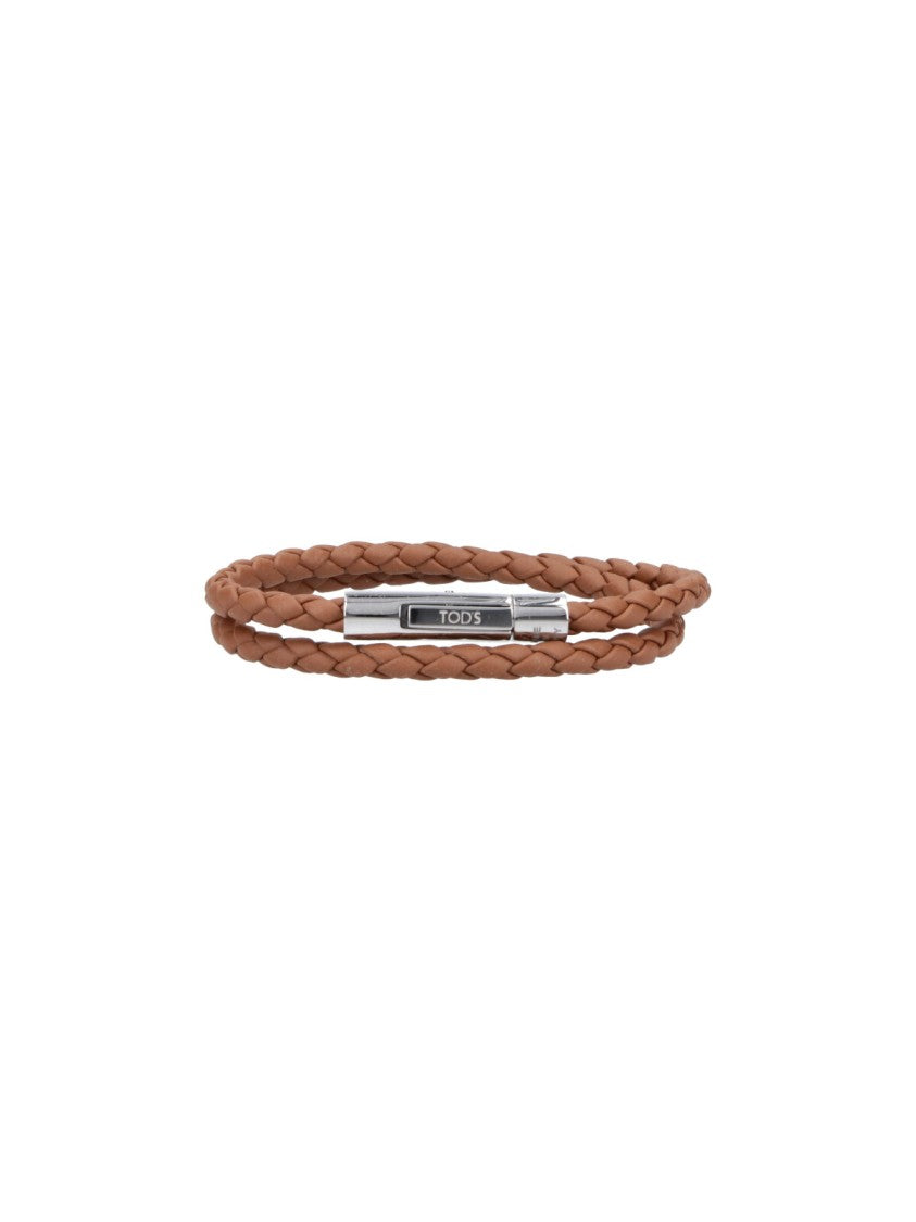 Tod's Brown Mycolors Braided Leather Bracelet