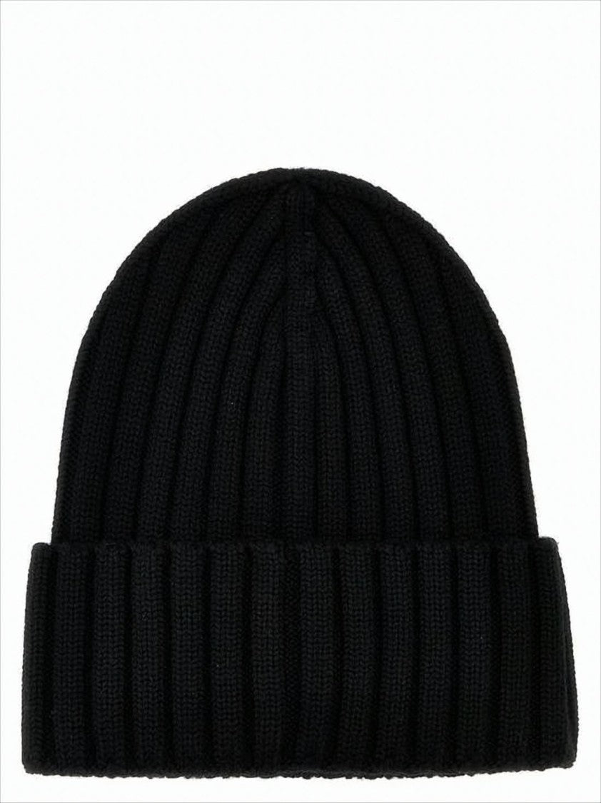 Moncler Ribbed Wool Beanie With Embroidered Logo