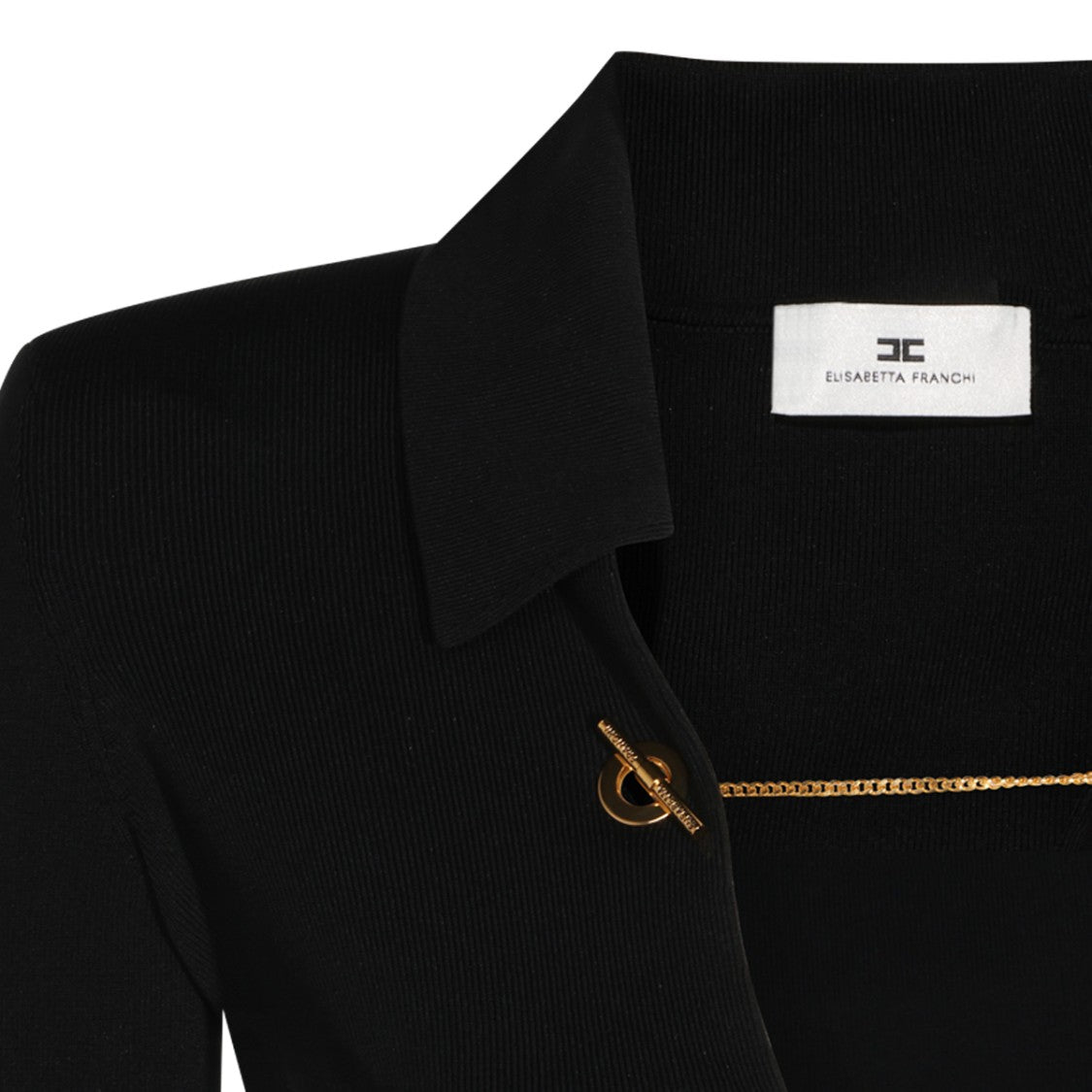 Elisabetta Franchi Bodysuit With Deep V-Neckline And Gold-Tone Details