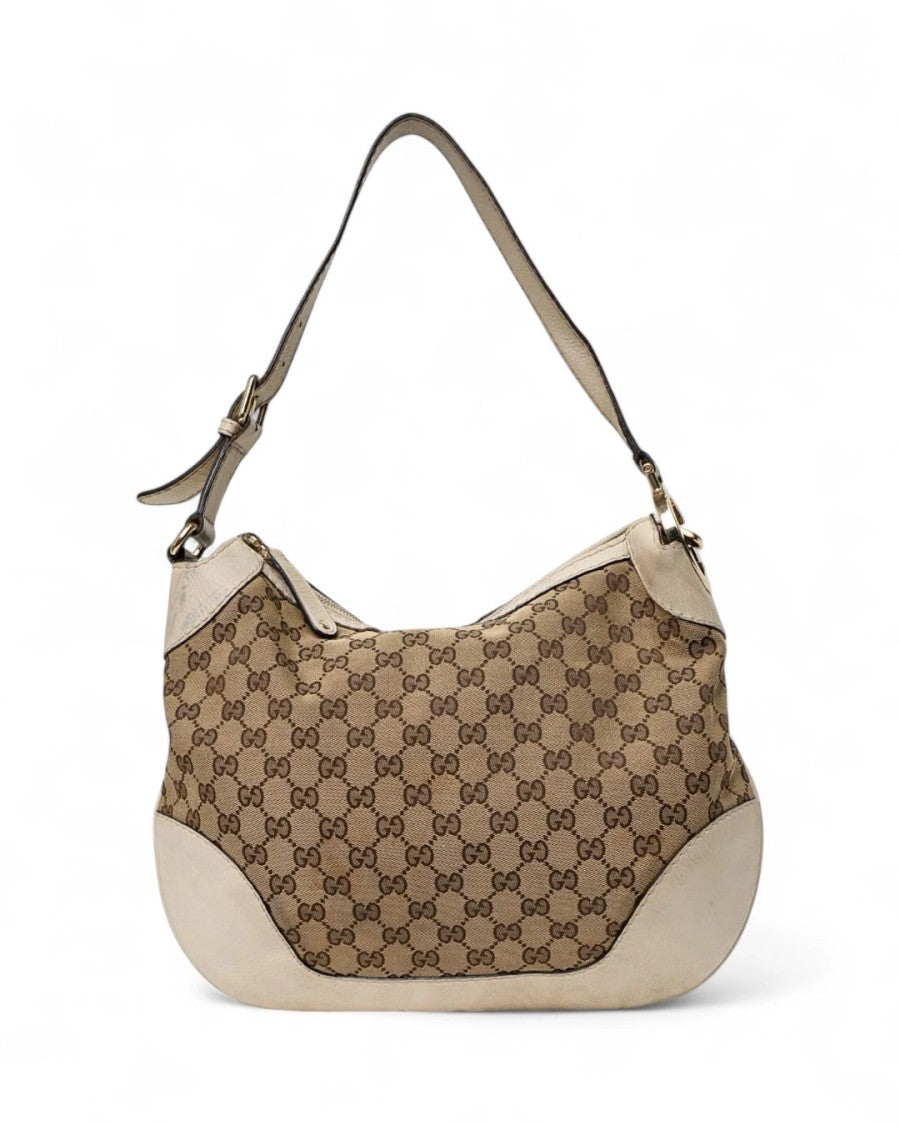 Gucci Hobo Medium Gg Supreme White Shoulder Pad