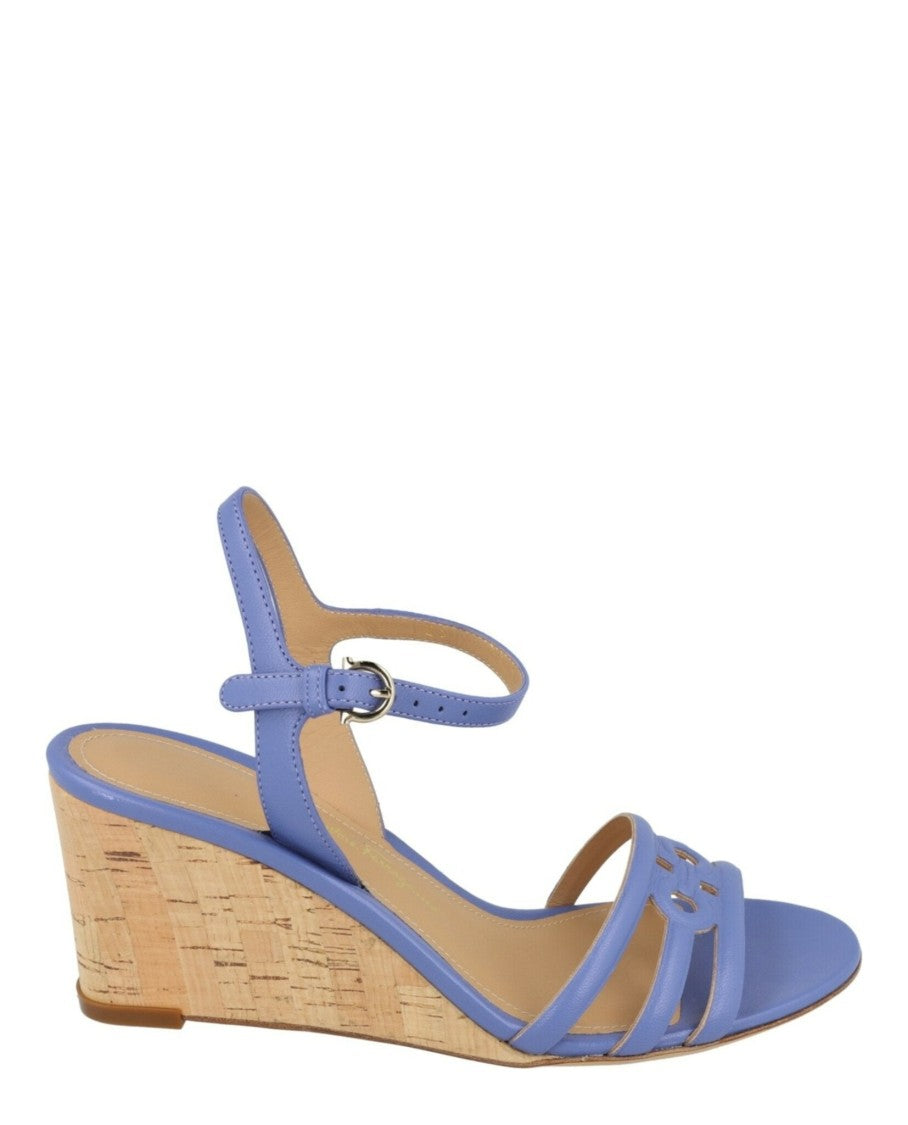 Ferragamo Fieri Leather Wedge Sandals