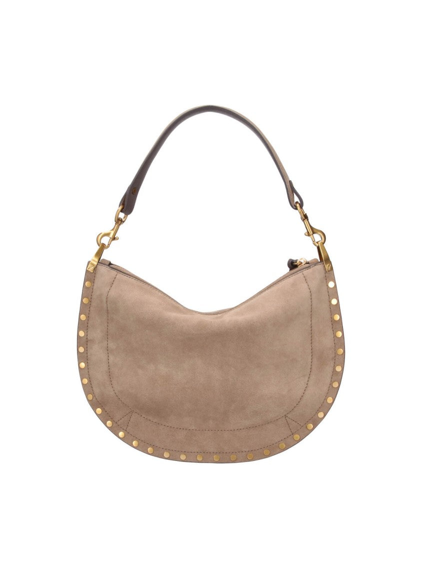 Isabel Marant Taupe Oksan Soft Studded Suede Shoulder Bag