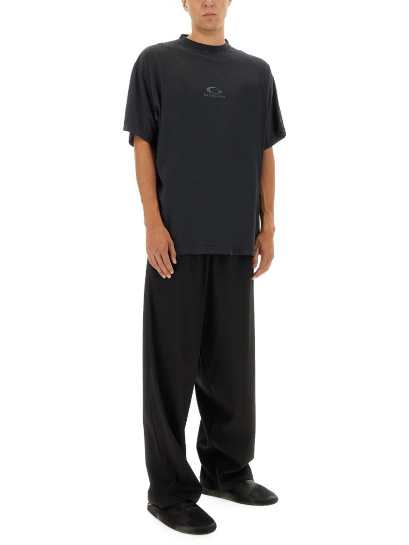 Balenciaga Wide-Leg Stretch Pants With Relaxed Fit