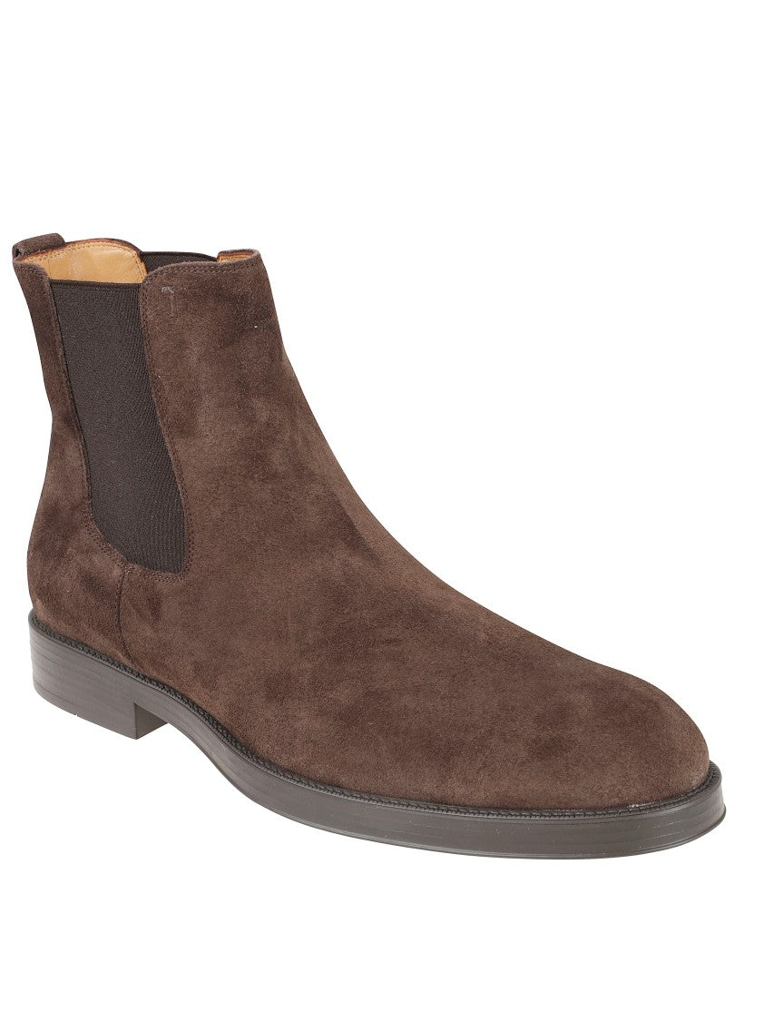 Tod's Ankle-High Dark Brown Suede Boots