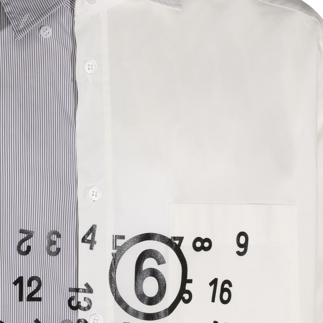 Mm6 By Maison Margiela Two-Tone Button-Down Shirt With Graphic Print