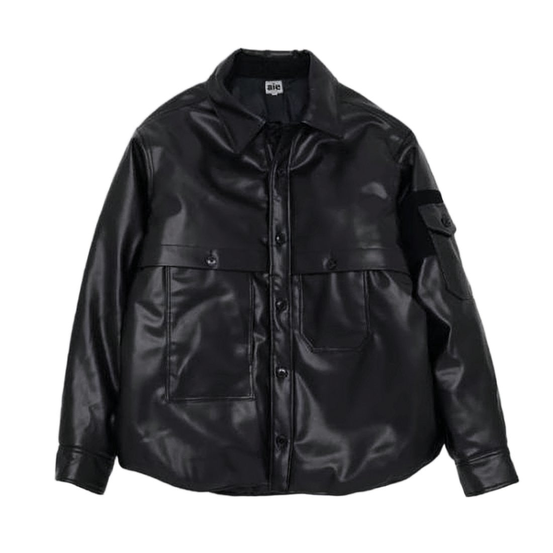 Aïe Casual Black Jacket With Classic Collar And Flap Detail