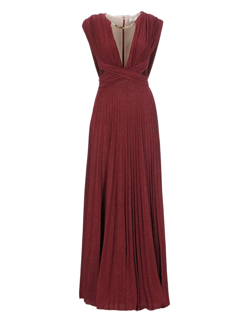 Elisabetta Franchi Lurex Red Carpet Dress