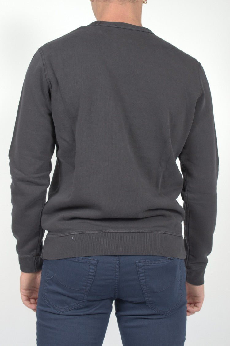 Dondup Charcoal Crew-Neck Cotton Sweatshirt