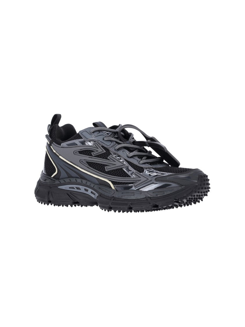 Off-White Low-Top Sneakers With Textured Rubber Sole
