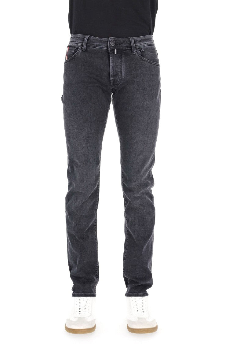 Jacob Cohen Saffiano Label Cotton-Modal Stretch Jeans Nick Fit
