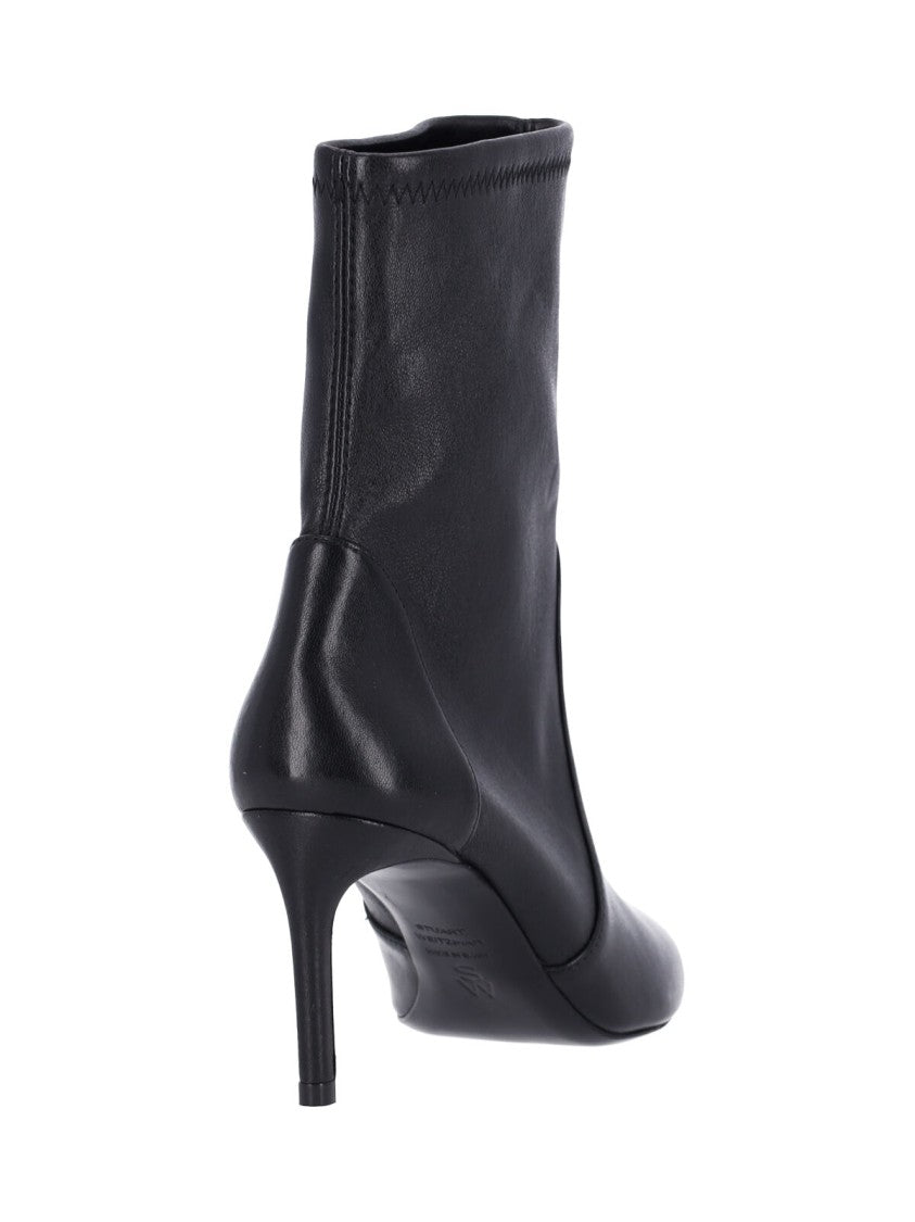 Stuart Weitzman Black Power 75 Stiletto Lambskin Boots