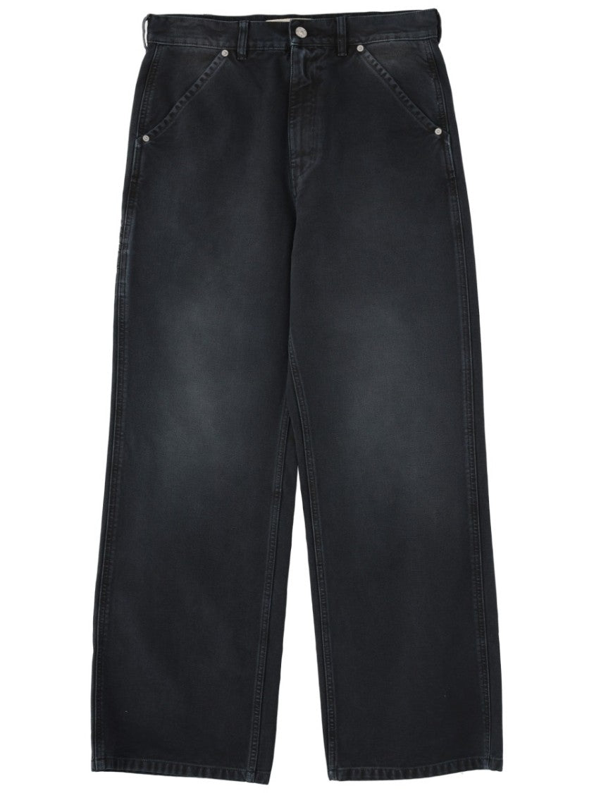 Marni Faded Black Wide Straight Leg Jeans