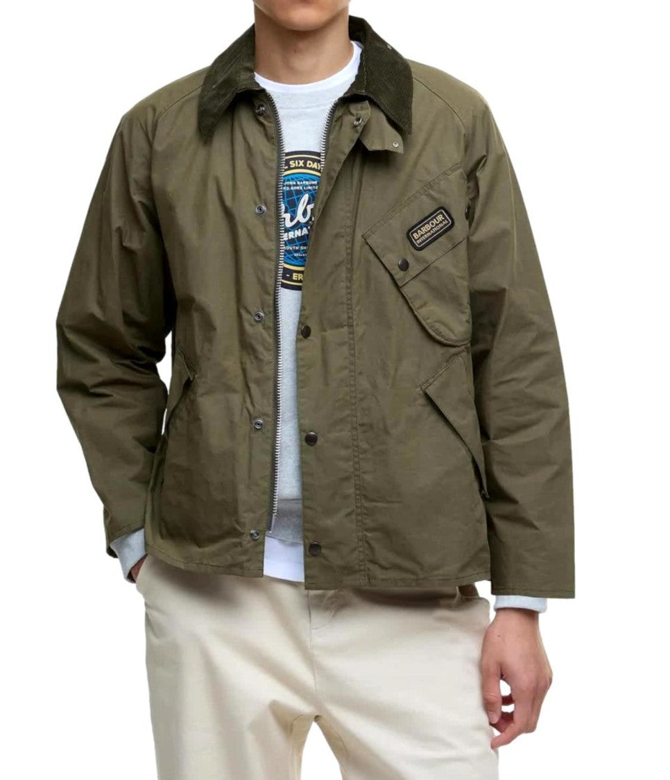 Barbour Button-Up Olive Green Casual Jacket
