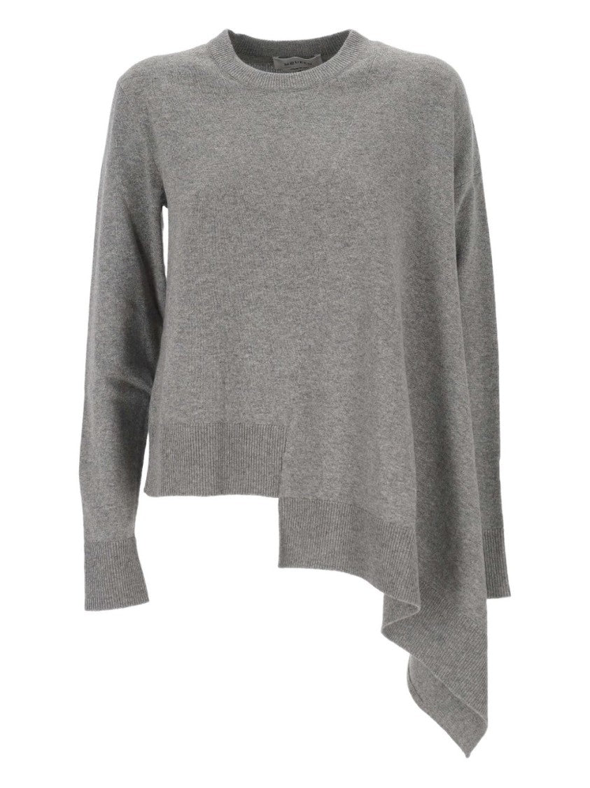 Alexander Mcqueen Asymmetrical Cashmere Crew Neck Sweater Knitwear