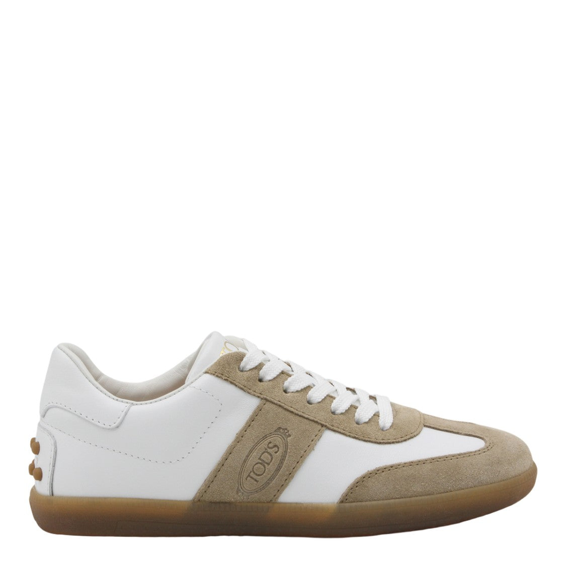 Tod's White Leather And Beige Suede Sneakers