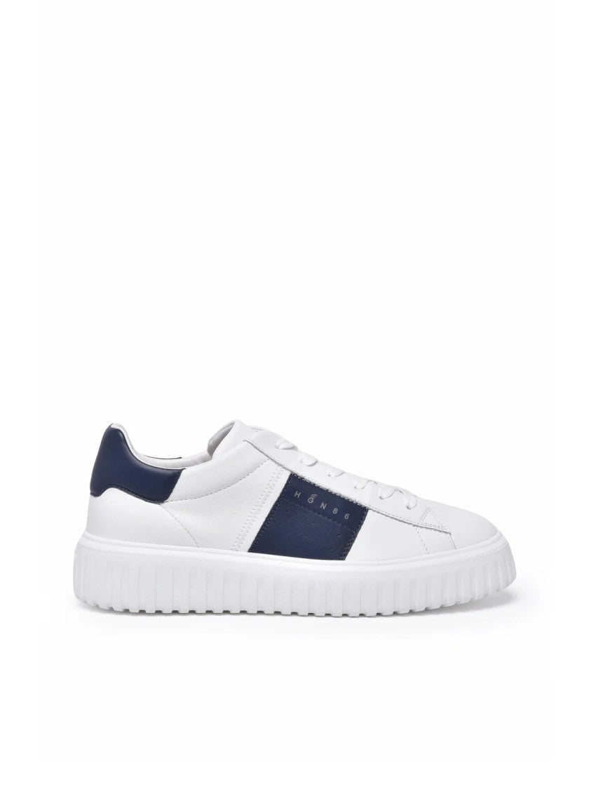 Hogan White Leather H-Stripes Sneakers