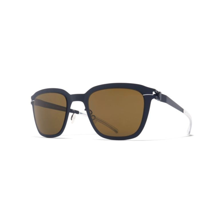 Mykita Black Avery Matte Metal Rectangular Sunglasses