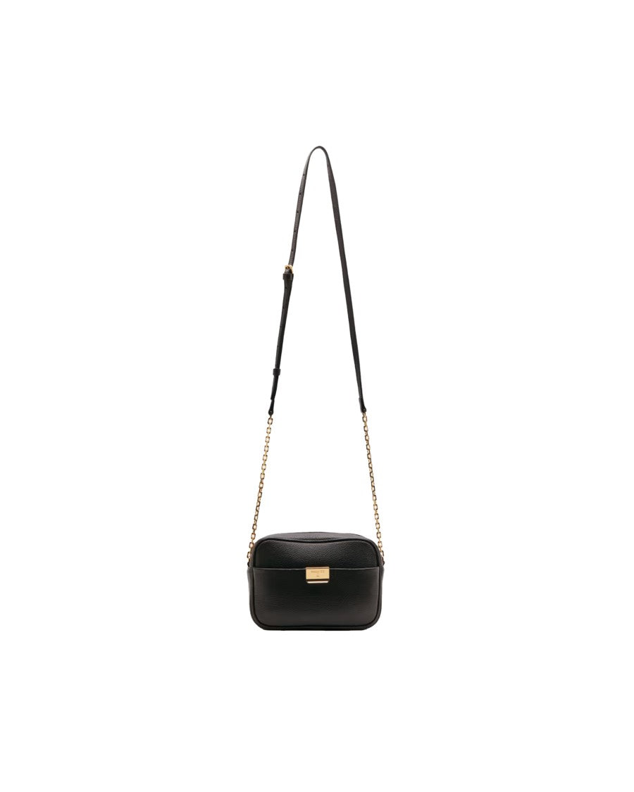 Patrizia Pepe Brown All Day Craft Textured Calf Leather Crossbody Bag