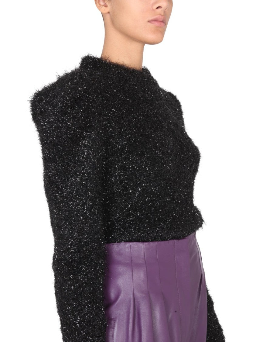 Alberta Ferretti Textured Jersey Top With Structured Silhouette