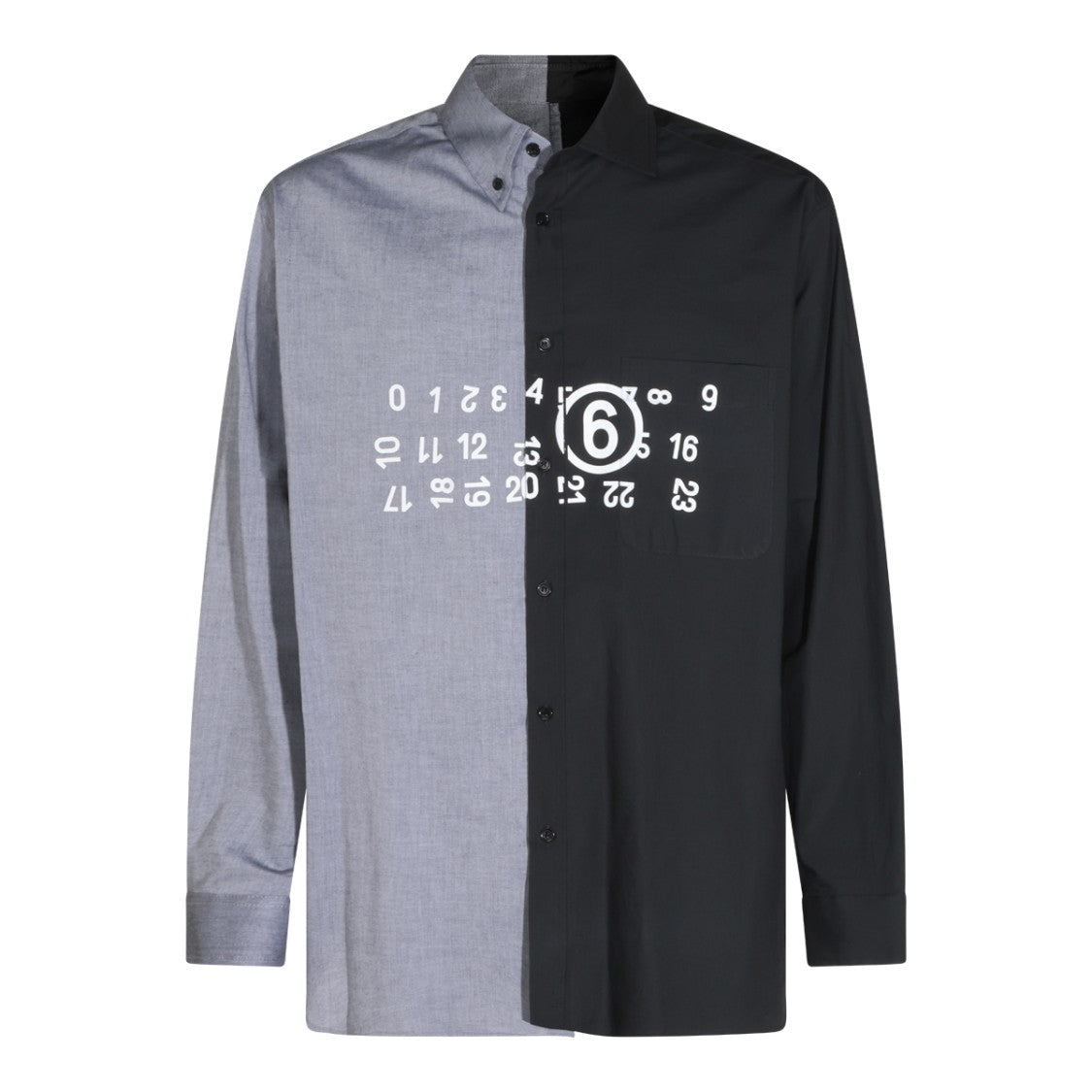 Mm6 By Maison Margiela Two-Tone Graphic Printed Casual Shirt