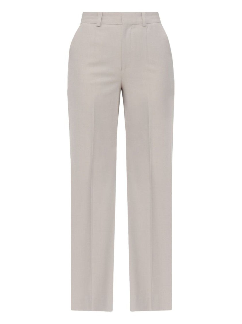 Victoria Beckham Tailored Gray Trousers With Straight-Leg Silhouette