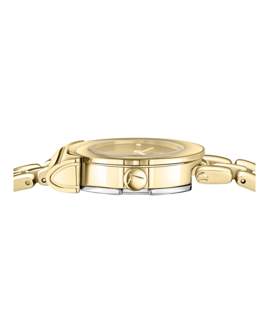 Ferragamo Gancino Bracelet Watch With Polished Gold Finish