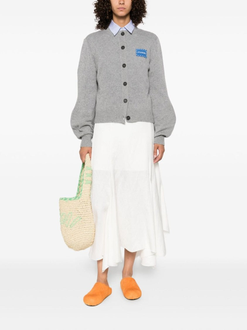 Marni Cropped Gray Cashmere Sweater