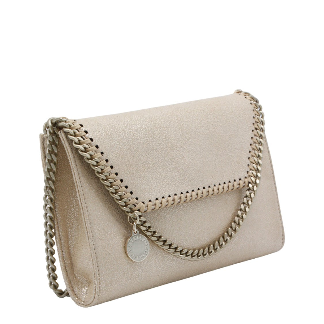 Stella Mccartney Rectangular Gold-Finish Bag With Whipstitch Detailing