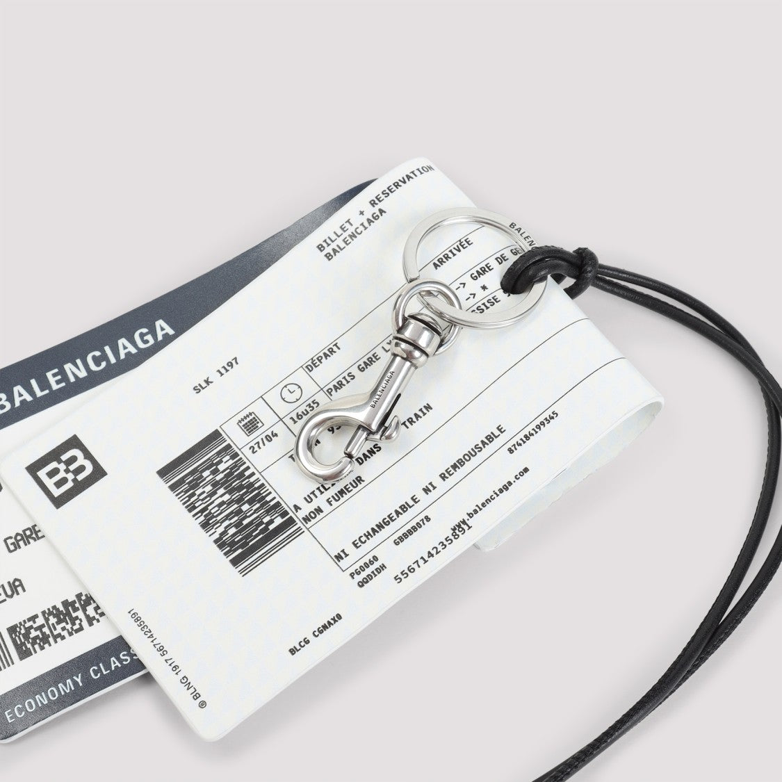 Balenciaga White Train Ticket Keyring