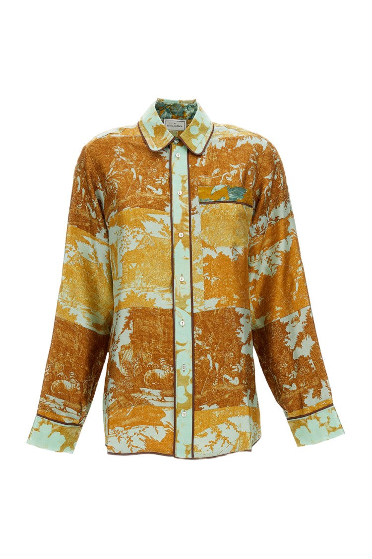 Pierre-Louis Mascia Multicolor Printed Silk Shirt With Classic Collar