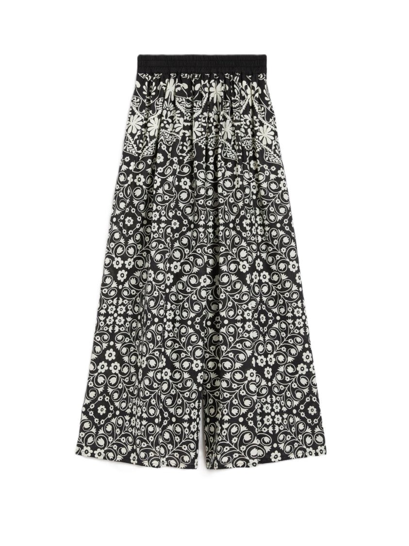 Max Mara Wide-Leg Trouser With Elastic Waistband And Floral Print