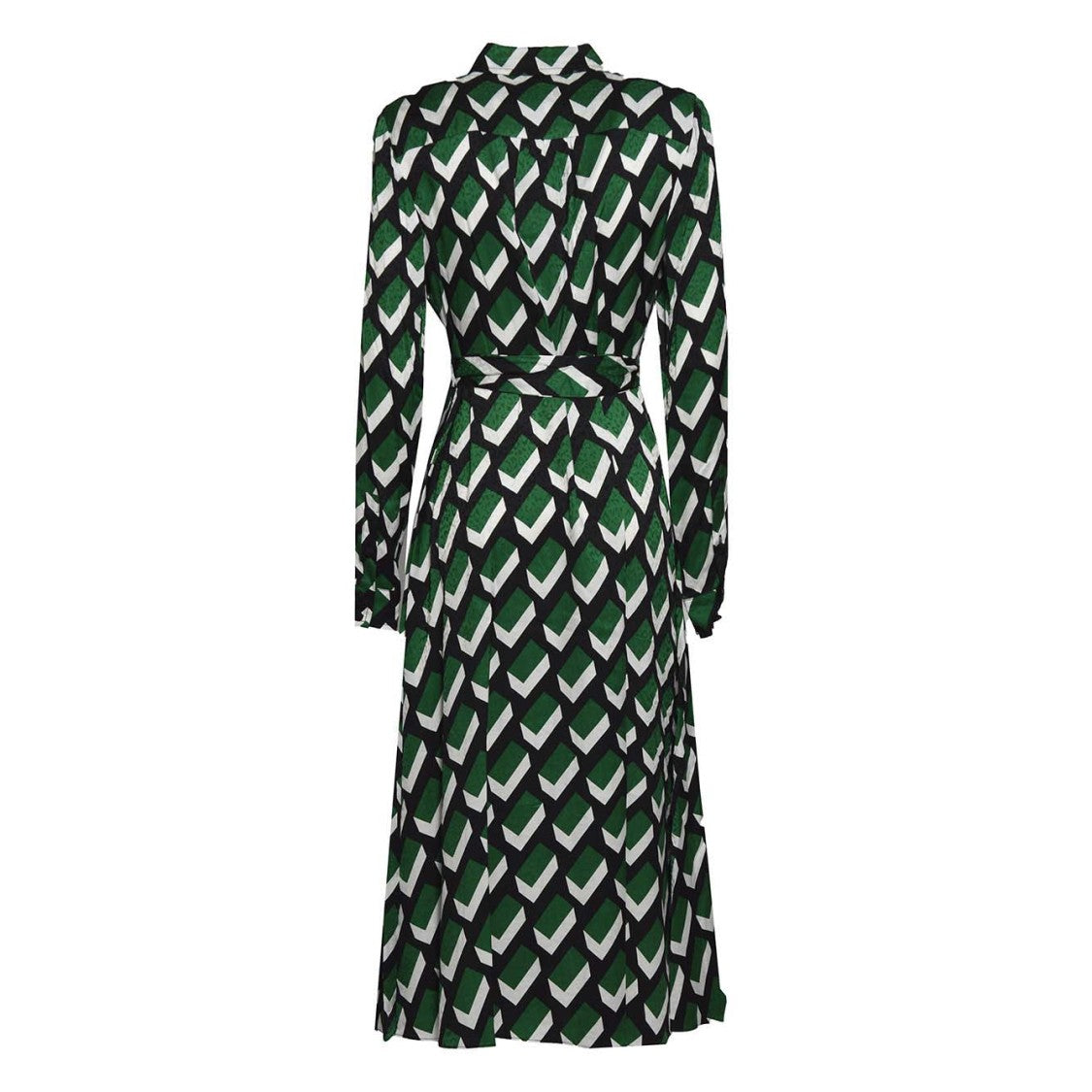 Diane Von Furstenberg Geometric Print Midi Chemisier Dress