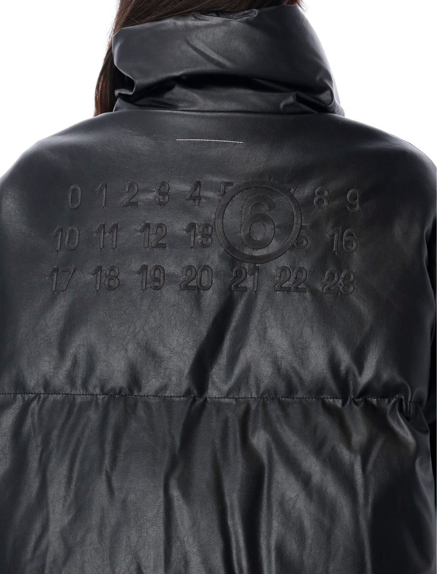Mm6 By Maison Margiela Downjacket Eco Leather Numbers Black