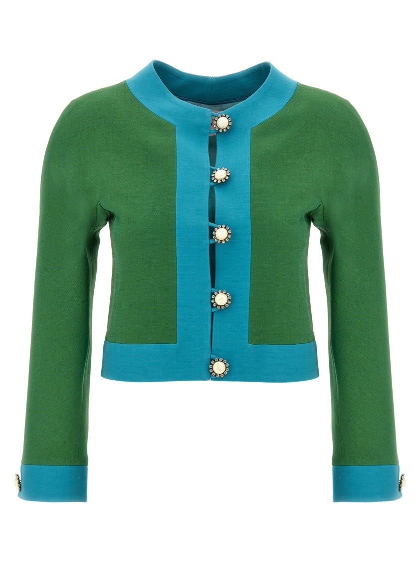 Valentino Garavani Bolero-Style Blazer With Contrast Piping