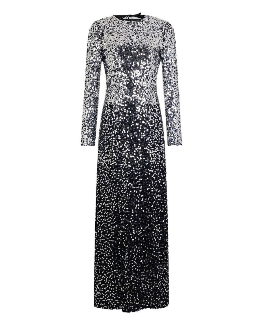 Rabanne Gradient Silver Sequin Long Dress