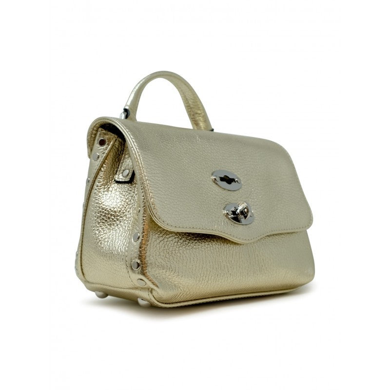 Zanellato Postina Baby Daily Metal Gold Cocorico Leather Handbag