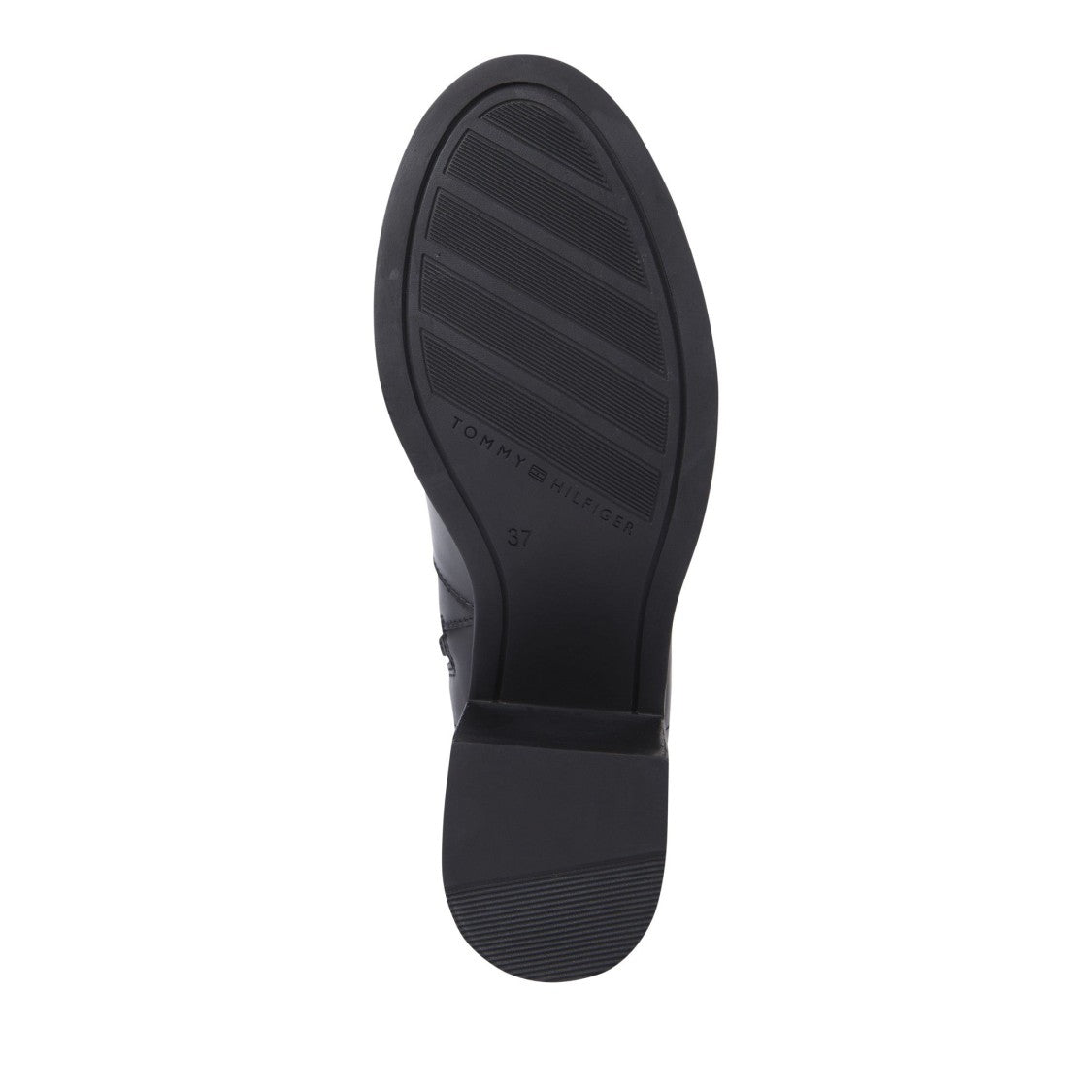Tommy Hilfiger Black Leather Mid-Block Heel Boots