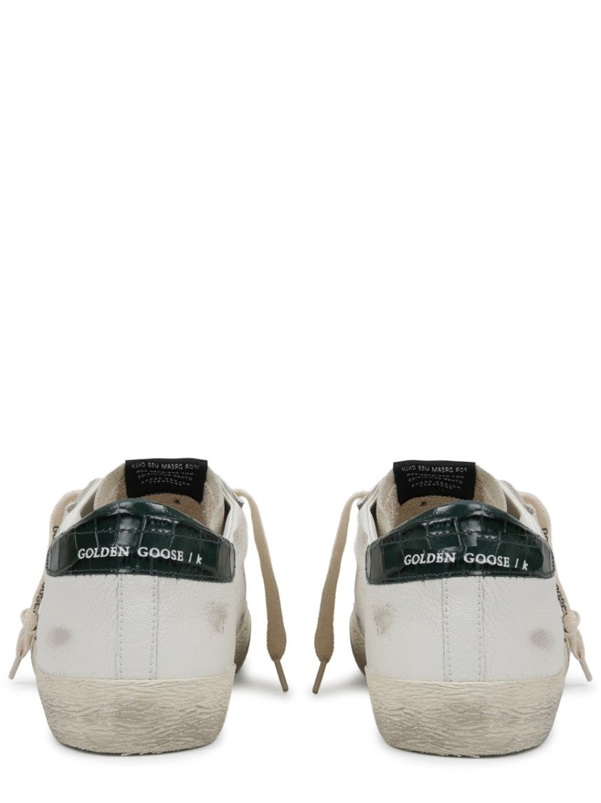 Golden Goose White Dark Green Star Sneakers