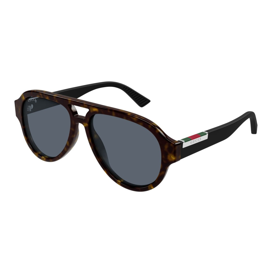 Gucci Tortoiseshell Aviator Sunglasses With Metallic Accents