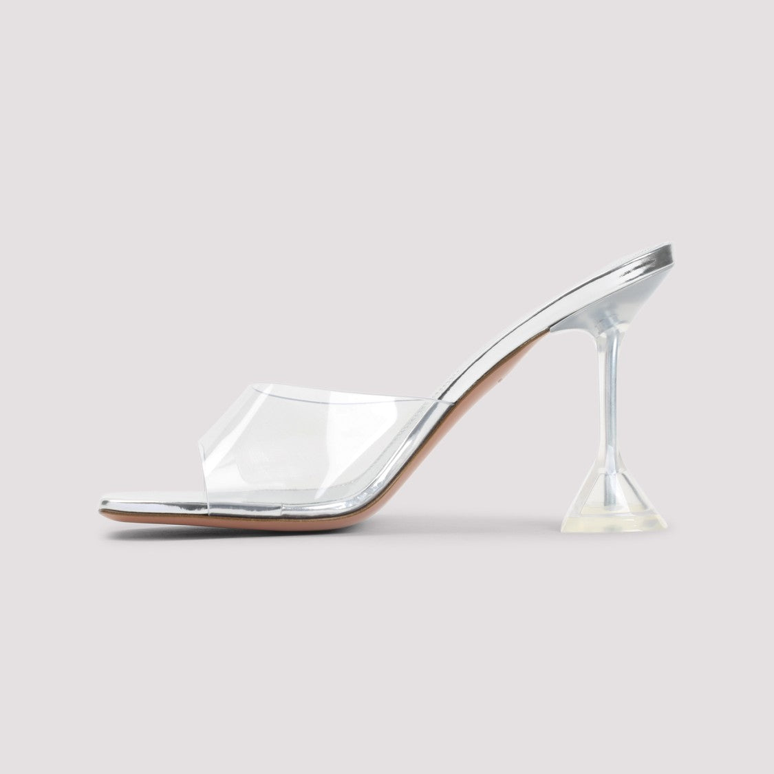 Amina Muaddi Metallic Leather Slippers