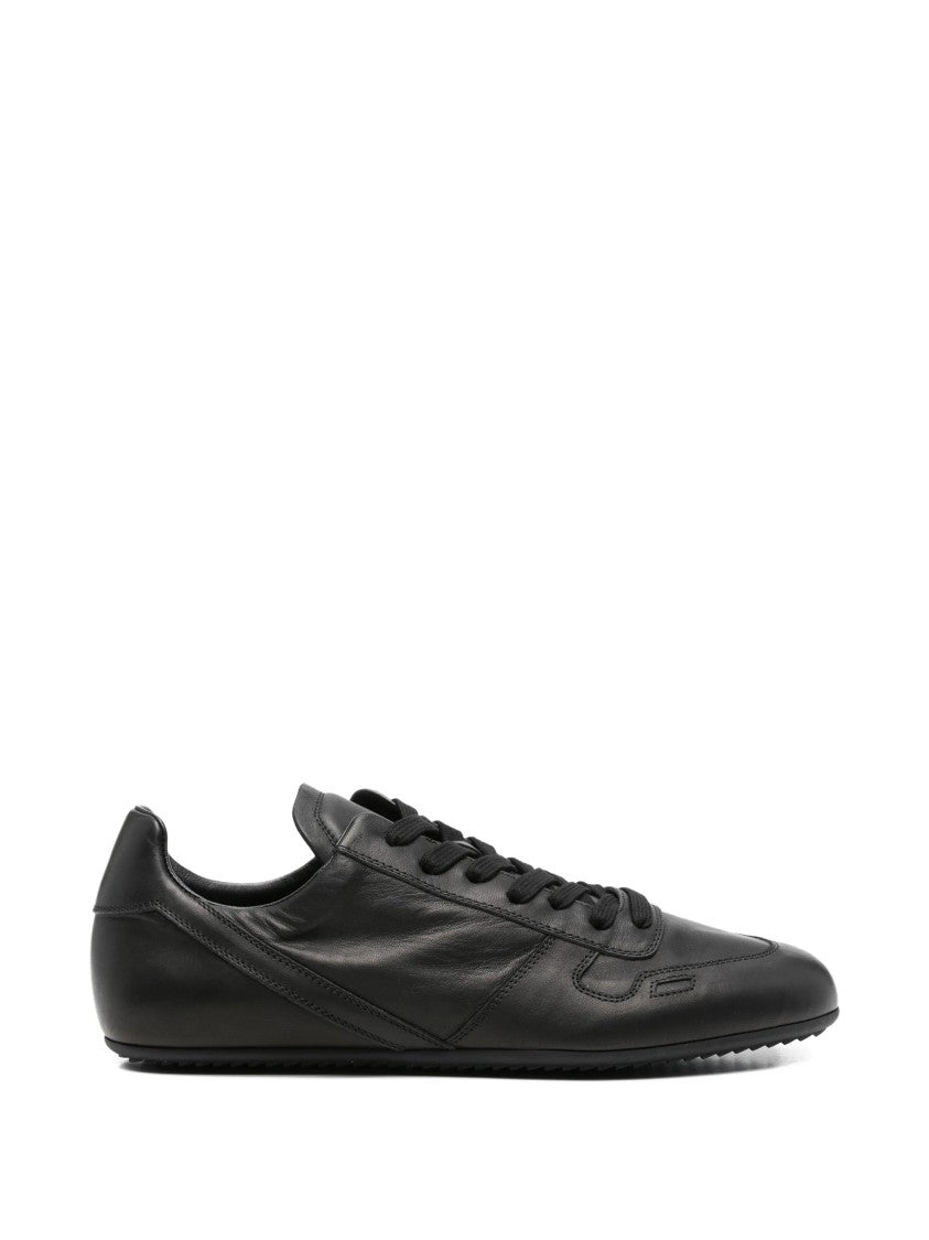 Rick Owens Minimal Sleek Low-Profile Leather Sneakers