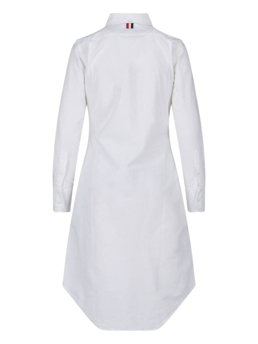 Thom Browne White Minimalist Fitted Shirt Dress