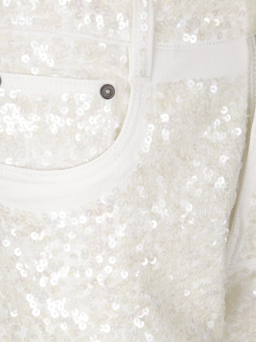 P.A.R.O.S.H. High-Waisted Sequin Jeans